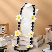 Afstudeerseizoen Faux Nut hangerketting & Plumeria acrylstenen kralenband set voor studenten