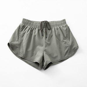 Shorts de sport pour femmes avec logo personnalisé, shorts de course extensibles, pantalons de sport transfrontaliers à séchage rapide, shorts de yoga mi-longs, deux pièces en mesh - Product Image 4