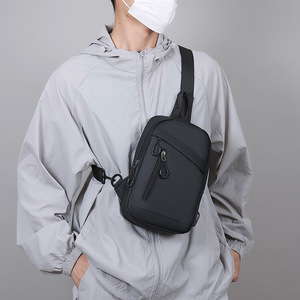 Bolso de Pecho para Hombre LJD8607, Revestimiento de PU, Multifuncional, para Viajes de Negocios, Bandolera, Color Sólido, Ligero, Resistente al Desgaste - Product Image 1