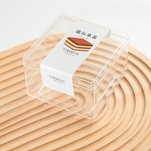 مربع بس حاوية تخزين كعكة التيراميسو صندوق معجنات موس حلوى حلوى طعام بسكويت حلو بملصق - Product Image 4