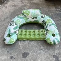 Chaise longue de piscine gonflable personnalisée en usine avec flotteur en PVC épaissi et porte-gobelet à boisson, chaise flottante sur l'eau