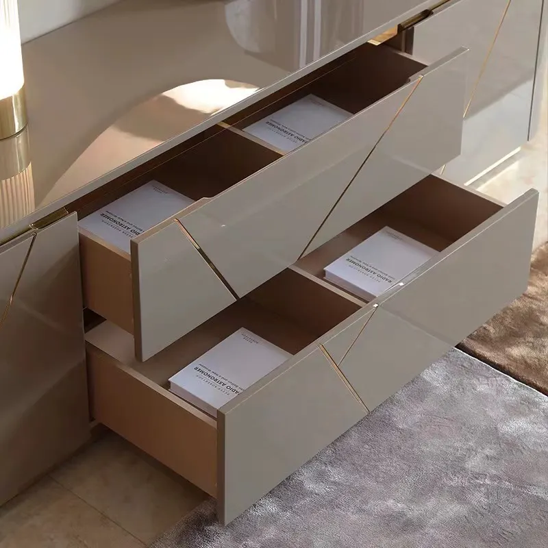 Hochwertiger Wohnzimmer-Holz-TV-Schrank moderner Stil Aufbewahrungsschrank mit Schubladen Hotel Appartment Auslageschrank