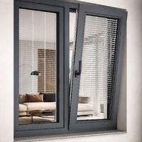 Ventana de Aluminio con Rotura de Puente Térmico de Apertura Interior NNAI CE, Abatible y Giratoria, con Doble Vidrio Templado