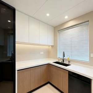 48H Free Custom MDF <b>Kitchen</b> Cabinets - Minimalist Luxury L-Shaped <b>Cupboard</b> with Sink & <b>Storage</b>, Made in China - Product Image 3