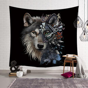 Tenture murale de loup éolien nordique pour la maison, tissu Animal de dessin animé, peinture, couverture de décoration, serviette de plage, 5 pièces - Product Image 3
