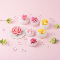 AK Blumen-Fondant-Kuchenformen für DIY Aromatherapie-Kerzen und Backen, 3D-Silikonform in Pfingstrosen- und Rosenform, leicht zu entformen, für Gelee und Pudding