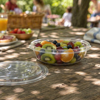 Couvercle de boîte alimentaire jetable pour micro-ondes, sans BPA, en PP de qualité alimentaire, double couche, design moderne pour restaurant, boîte à emporter, boîte à lunch