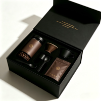 Coffret cadeau de luxe personnalisé pour livres et café, en carton rigide recyclable avec doublure en éponge, fermeture magnétique, impression quadricolore, pour entreprises