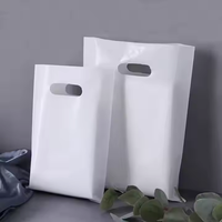 Sacs de courses promotionnels personnalisables réutilisables en LDPE avec poignée découpée, impression sérigraphique, fabriqués en Chine, pour usage commercial