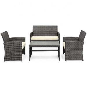 Ensemble de canapés de patio en rotin 4 pièces Mobilier de jardin extérieur - Product Image 1