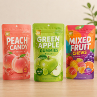 Sachets personnalisés imprimés de qualité alimentaire avec fermeture éclair, pour bonbons, emballage refermable pour bonbons gélifiés, sachets en plastique Mylar pour snacks sucrés