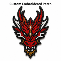 Écussons brodés personnalisés Tête de Dragon Fantastique pour Marques de Vêtements – Badges Appliqués en Gros pour Vêtements, Sacs et Vestes