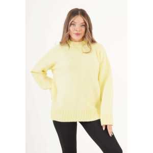 Pull jaune à détails côtelés pour femmes, haut tricoté de haute qualité, longueur longue, motif imprimé, décontracté pour le printemps et l'hiver, XS - Product Image 5