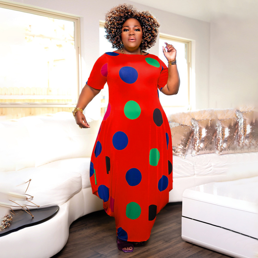 red and black polka dot dress plus size Black plus size dress with polka dots