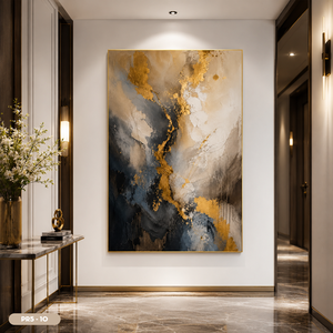 Modern Abstract Golden Fish Foil Mirror <b>Painting</b> Luxury High Gloss Wall Art <b>Framed</b> Canvas Poster <b>For</b> Villa Decor Model PR5-10 - Product Image 2