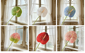 Fleur artificielle Anthurium à tige unique, imprimée en 3D, effet toucher réel, vente en gros directe usine pour mariages, banquets, maisons et hôtels - Product Image 6
