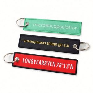 Personalized Printing Fabric Gifts <b>Key</b> <b>Chain</b> Sublimation Custom Design Keychain Woven Car Jet Tags - Product Image 1