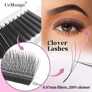 Extensions <span class=keywords><strong>de</strong></span> cils CoMango en forme <span class=keywords><strong>de</strong></span> W, étroites, 3D, W Spark Clover, cils pré-faits en éventail, faux cils en vison, maquillage - Product Image 1
