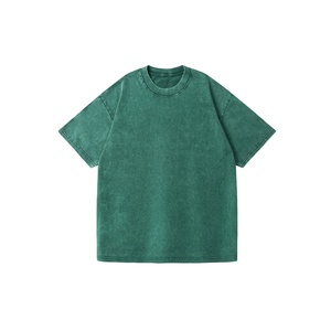 T-shirt homme en coton 100% vintage, motif personnalisé, effet délavé, coupe ample, manches courtes, tricoté, style décontracté, poids lourd. - Product Image 1