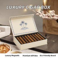 Boîte à cigares personnalisée de luxe, écologique, en carton rigide magnétique, avec pelliculage brillant, impression UV quadricolore, gaufrage, cigare de qualité supérieure