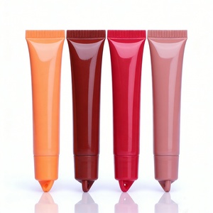 Tube de baume à lèvres rose personnalisé, tube de luxe à presser, 10-30 ml, tubes à lèvres en plastique à presser, conteneur vide avec bouchon rabattable - Product Image 1