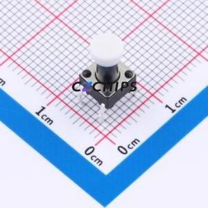 TSA06131-110B332CA-002E Tactile Switch Through hole-4P,6.1x6.1mm Switch Single Pole Single Throw Round Button 1.8N 6.1mm - Product Image 1