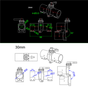 Conector RJX 28/30/35/40mm con Hebilla de Tornillo para Drones, Abrazadera Horizontal para Tubo de Carbono, Conector Antirretroceso - Product Image 6
