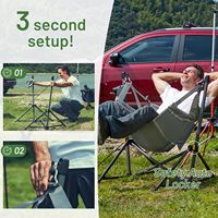 Bestex Haute Qualité Camping En Plein Air Lune Chaise Berçante Chaise Suspendue avec Cadre Léger Petite Chaise De Plage Chaise Décontractée