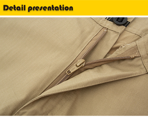 Pantalones Cargo Tácticos para Hombre, Corte Recto, Cintura Media, Secado Rápido, Lona Anti-Pilling, Lavado a la Piedra, Cierre de Cremallera, Estilo Workwear, Múltiples Bolsillos - Product Image 5