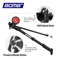 Pompe à air portable pour vélo BOMB haute pression 300 PSI pour fourche avant et suspension arrière avec manomètre