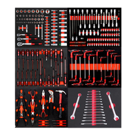 Ensemble d'outils de réparation automobile et domestique Goldenline Professional D-258, 258 pièces, matériau CRV, comprenant des ciseaux, un marteau, des pinces, un coffret rigide