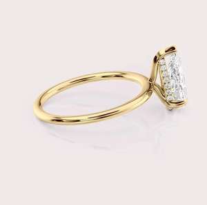 Bague solitaire en diamant de culture certifié IGI, or massif 18 carats jaune/blanc et or rose - Product Image 2