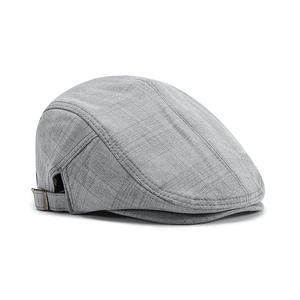 Casquette de baseball en coton de style coréen, couleur unie britannique, pour hommes, femmes, unisexe, béret pour la vente en gros - Product Image 1