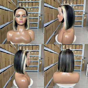 Perruque 13x4 en Cheveux Humains Brésiliens Grade 12A, Densité 150%, Lisse Soyeux, Pré-Pluckée, HD Transparente, Couleur <span class=keywords><strong>Piano</strong></span> 1B/613 - Product Image 3