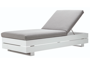 Dimensions extérieures rétro Chaises longues de plage extra larges Jardin moderne Pulvérisation d'aluminium Chaise longue d'hôtel grise - Product Image 3