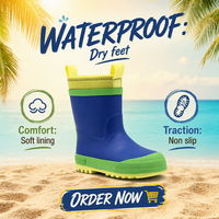 Bottes de pluie antidérapantes en néoprène pour enfants, personnalisables en usine, avec semelle en caoutchouc naturel, pour service OEM en gros