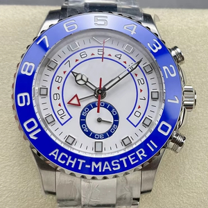 Montre mécanique de luxe de qualité supérieure, étanche, 44 mm, usine KF, 116689, acier 904L, mouvement 7750, céramique bleue, montre de yacht - Product Image 1