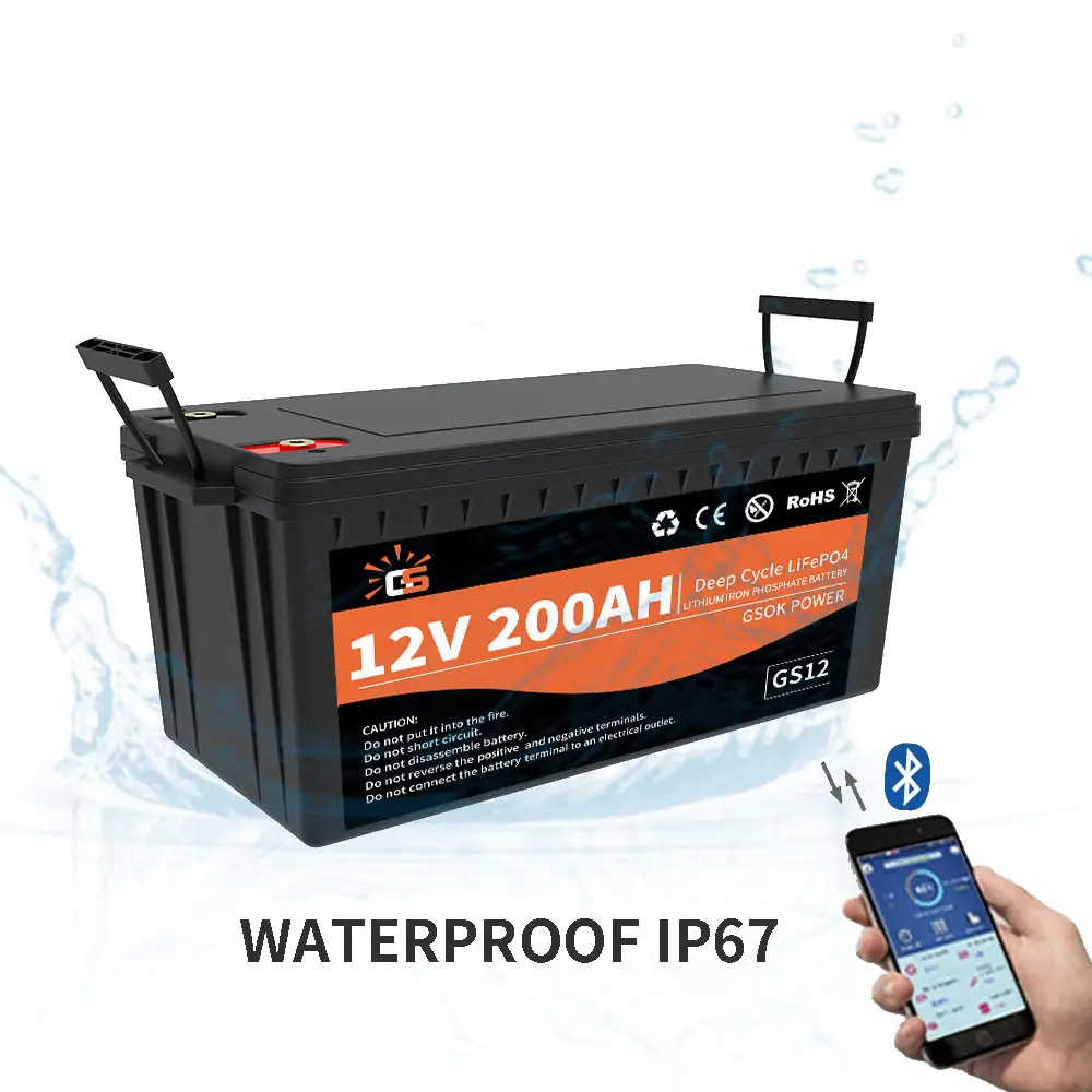 Pack de batterie lithium-ion pour camping-car marin lifepo4 12v, 100ah, 180ah, 200ah, 300ah, 12v, bluetooth chauffé