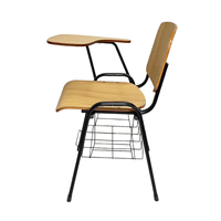 Chaise d'étudiant moderne monobloc avec tablette d'écriture pliable et pieds en métal robustes pour les petits espaces, les écoles et les bureaux