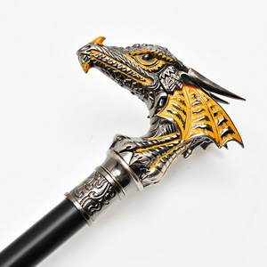 Bastone <span class=keywords><strong>da</strong></span> Passeggio in Lega di Alluminio a 2 Sezioni con Motivo Pterosauro, Portatile, Elegante, Decorativo, Accessorio per Cosplay - Product Image 1
