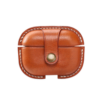 Étui pour écouteurs en cuir véritable fait main, cuir tanné végétal, étui pour AirPods Pro 2 3, logo personnalisé, vente en gros, housse pour AirPods Pro