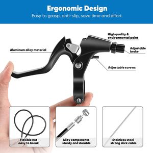 Juego completo de frenos de bicicleta universales tipo V, cables exteriores interiores delanteros y traseros MTB, incluye pinzas de palanca de frenos, frenos de bicicleta - Product Image 4
