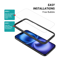 Protecteur d'écran en verre trempé transparent avec kit d'installation pour protecteur d'écran iPhone 16 15 15 Pro