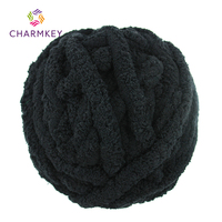 Fil chenille Charmkey Super Chunky 100% polyester, épais et moelleux, pour tricot artisanal et couvertures DIY