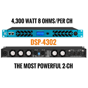 Amplificador DSP Clase D de 2 Canales CVR D-4302 de 4300W con Filtro FIR y DANTE Opcional - Product Image 1