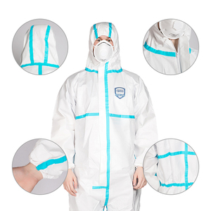 Combinaison jetable antibactérienne de haute qualité EN14126 Type 4B/5B/6B en microfibre SF avec coutures thermosoudées Type 5/6 - Product Image 1