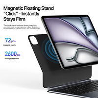 Clavier magnétique flottant en aluminium pour iPad Air 11 2025 avec touches rétroéclairées 7 couleurs à mécanisme ciseaux et pavé tactile multipoint