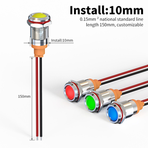 LANBOO LB10Z 10MM IP40 Luci Indicatrici LED a Sfera Impermeabili in Metallo per Segnalazione Stato Macchina Rosso/Giallo/Verde/Blu - Product Image 3