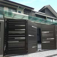 Europese stijl anti-diefstal aluminium patio/tuinpoort met automatische opening, elektrisch vouwbaar patroonpoort