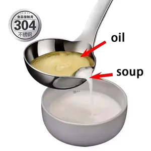New separating oil soup ladle spoon cooking oil filter spoon stainless steel soup ladle for kitchen